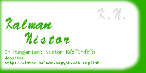 kalman nistor business card